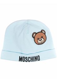Moschino Kids Teddy Bear logo beanie - Blau