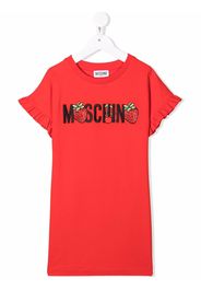 Moschino Kids strawberry-logo T-shirt dress - Rot