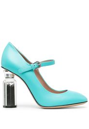 Moschino mirrored-heel leather sandals - Blau