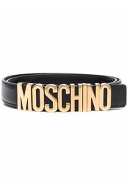 Moschino logo-buckle belt - Schwarz