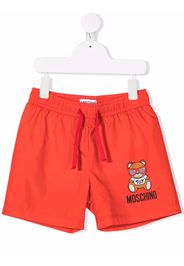 Moschino Kids teddy-print swim shorts - Rot