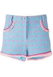 Moschino houndstooth-print short shorts - Blau