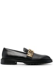 Moschino logo-plaque 30mm leather loafers - Schwarz