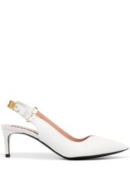 Moschino Slingback-Pumps mit Logo 65mm - Weiß