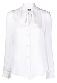 Moschino pussy-bow collar silk blouse - Weiß