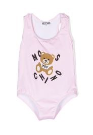 Moschino Kids Teddy-Bear print swimsuit - Rosa