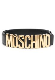 Moschino Gürtel mit Logo-Schild - Schwarz