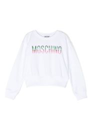 Moschino Kids logo-print detail sweatshirt - Weiß