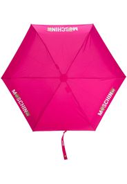 Moschino Regenschirm mit Logo-Print - Rosa