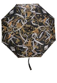 Moschino Regenschirm mit grafischem Print - Schwarz