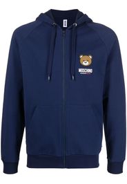 Moschino Kapuzenjacke mit Logo-Patch - Blau