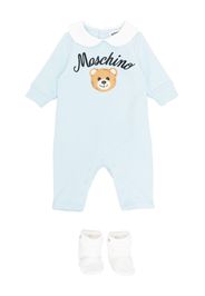 Moschino Kids Teddy Bear motif babygrow set - Blau