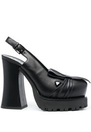 Moschino 125mm leather slingback pumps - Schwarz