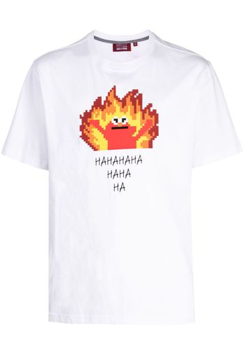 Mostly Heard Rarely Seen 8-Bit T-Shirt mit Flammen-Print - Weiß