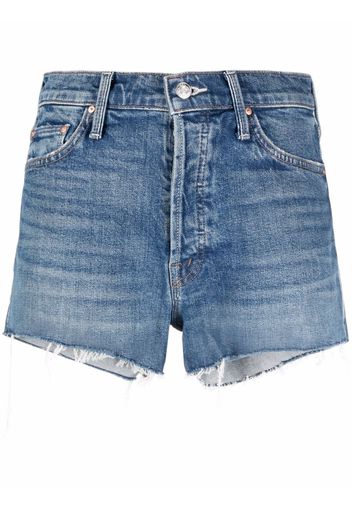 MOTHER The Tomcat frayed denim shorts - Blau