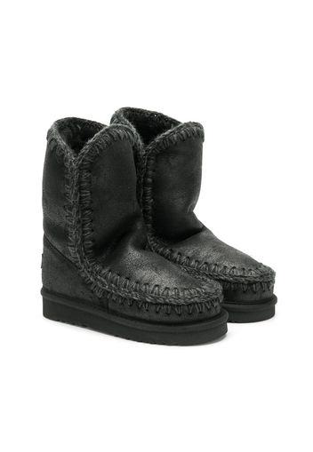 Mou Kids Bestickte Stiefel - Schwarz