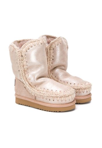 Mou Kids Eskimostiefel im Metallic-Look - Rosa