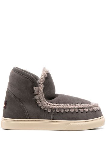 Mou crochet stitch-trim sneaker boots - Grau