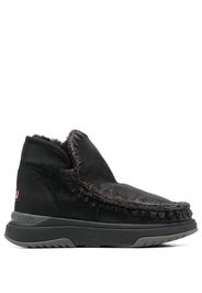 Mou crochet stitch-trim boot sneakers - Schwarz