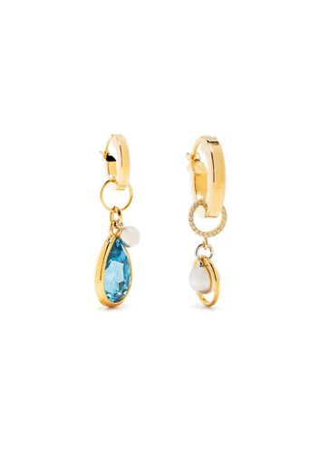 Mounser Petal crystal-drop hoop earrings - Blau