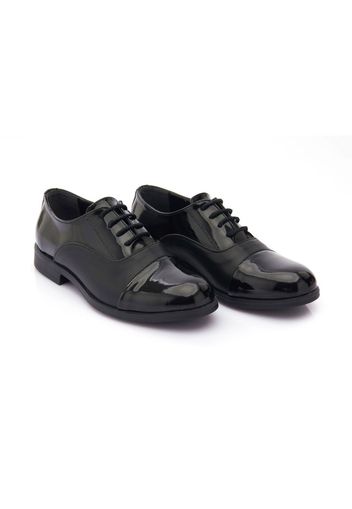 Moustache patent leather Oxford shoes - Schwarz