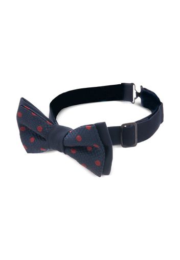Moustache polka dot embroidered bow tie - Blau