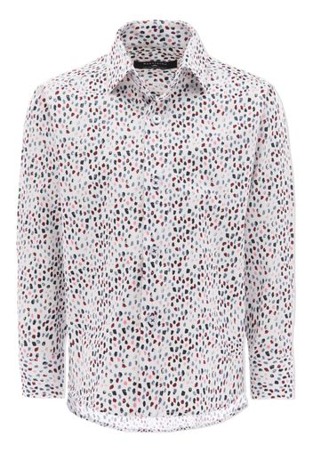 Moustache pebbled-print dress shirt - Weiß