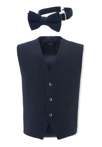 Moustache textured waistcoat set - Blau