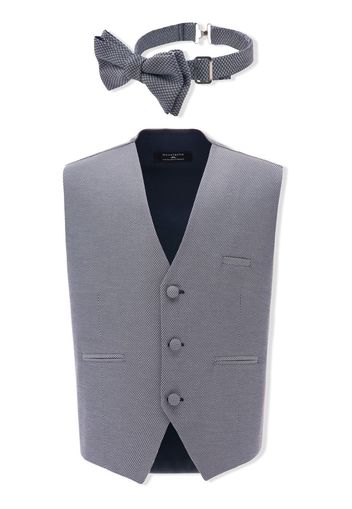 Moustache textured two-piece waistcoat set - Grau