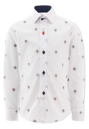 Moustache maple-embroidered organic cotton dress shirt - Weiß