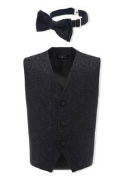 Moustache paisley-print waistcoat set - Schwarz