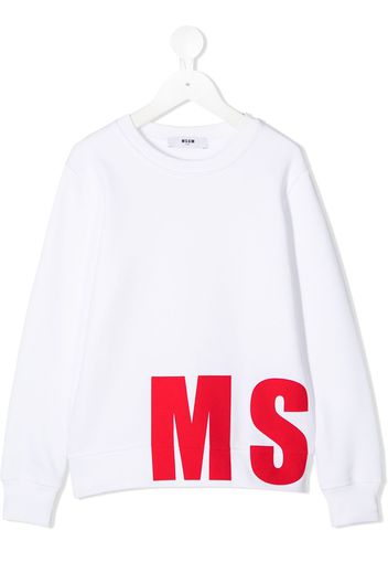 MSGM Kids Sweatshirt mit Logo - Weiß