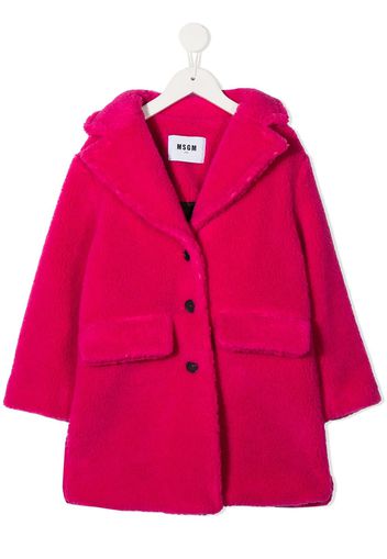 MSGM Kids Faux-Fur-Mantel mit Logo - Rosa