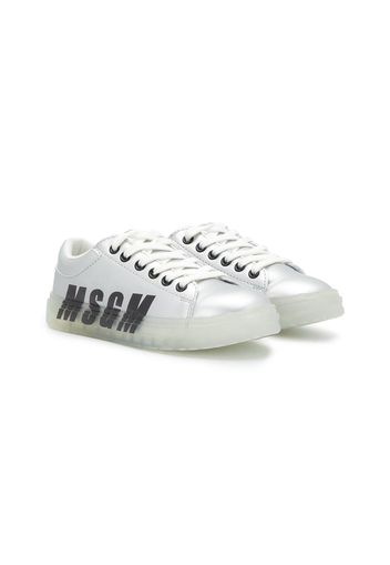 MSGM Kids TEEN Sneakers mit Logo-Print - Silber
