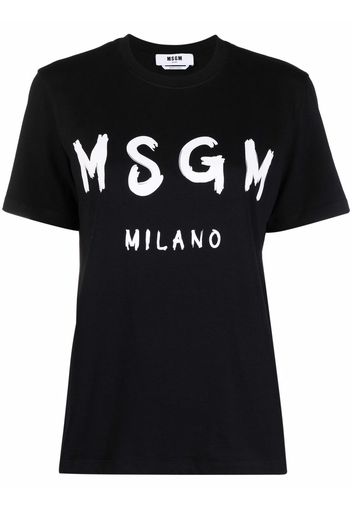 MSGM T-Shirt mit Logo-Print - Schwarz