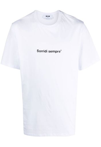 MSGM T-Shirt mit Slogan-Print - Weiß