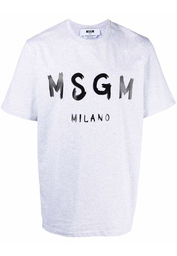 MSGM T-Shirt mit Logo-Print - Grau