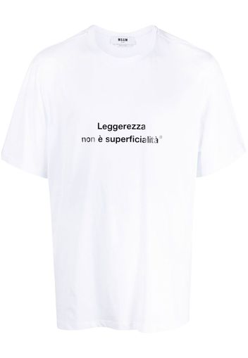 MSGM T-Shirt mit Slogan-Print - Weiß