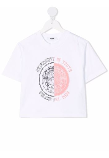 MSGM Kids University Of Youth T-Shirt - Weiß