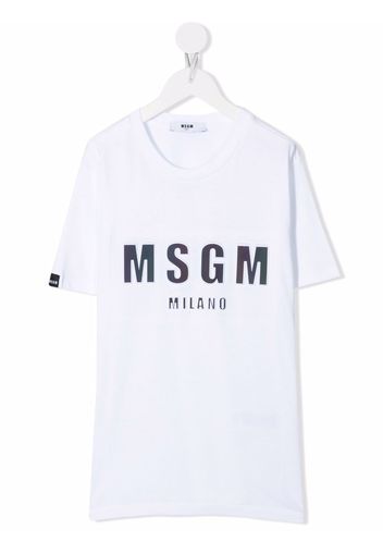 MSGM Kids T-Shirt mit Logo-Print - Weiß