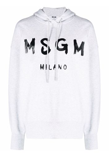 MSGM Hoodie mit Logo-Print - Grau