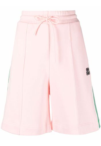 MSGM tape-detail flared track shorts - Rosa