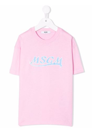 MSGM Kids logo-print cotton T-shirt - Rosa