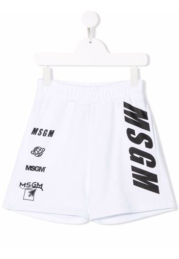 MSGM Kids logo-print Bermuda shorts - Weiß