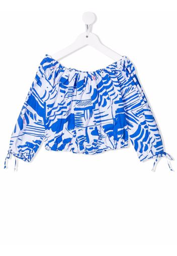 MSGM Kids graphic-print long-sleeve top - Blau