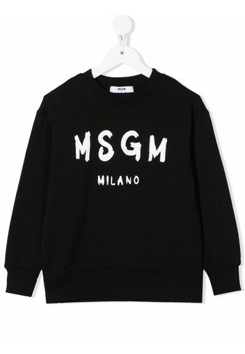 MSGM Kids logo-print cotton sweatshirt - Schwarz