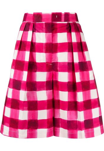 MSGM gingham-print tailored knee-length shorts - Rosa