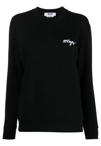 MSGM embroidered logo sweatshirt - Schwarz