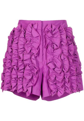 MSGM ruffled mini shorts - Violett