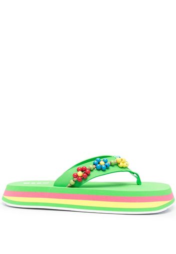 MSGM Flip-Flops mit Perlen - Grün